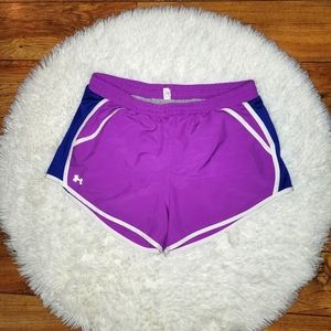 🏃‍♀️Under Armour womens purple & navy blue jogging running shorts with p
